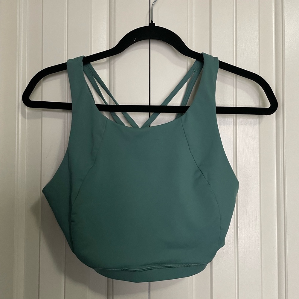 Teal Sleeveless Crop Top - Picture 2 of 5
